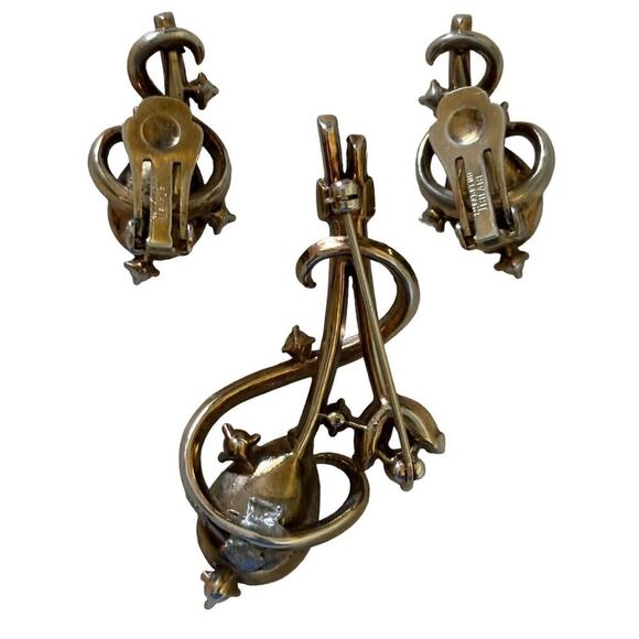 Vintage 1951 Trifari Alfred Philippe Gems Of India Brooch Earring Set Excellent - Picture 2 of 10